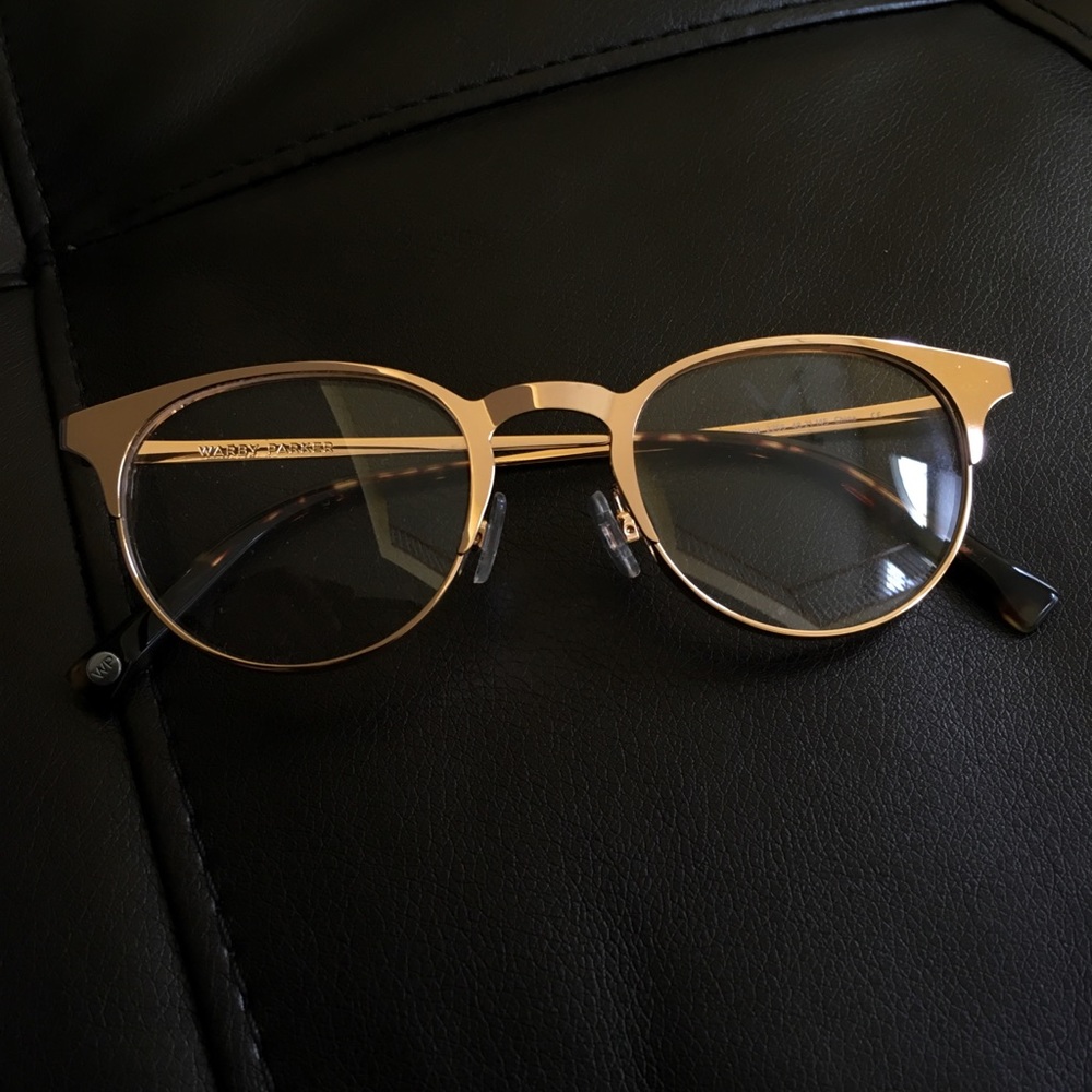 Warby Parker Hudson glasses in Warm Gold